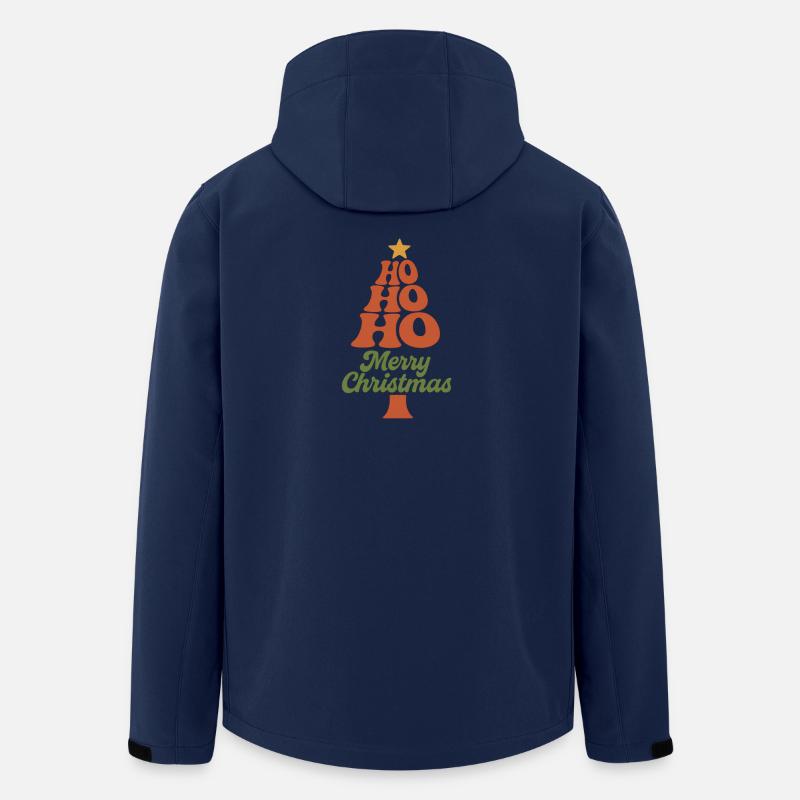 HoHoHo Weihnachtsbaum Typografie - Recycelte Männer Softshell-Jacke von Stanley/Stella - Navy