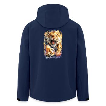 Tolle Wildkatze - Recycelte Männer Softshell-Jacke von Stanley/Stella - Navy - Hinten - AI Model Male 185 light (185cm)