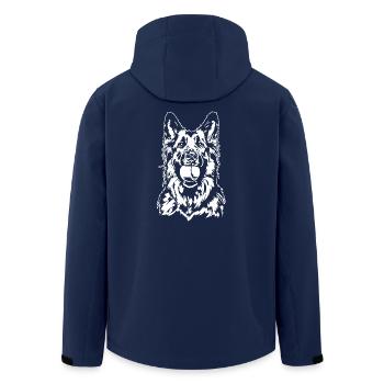 Deutscher Langhaar Schäferhund Hunde Wilsigns - Recycelte Männer Softshell-Jacke von Stanley/Stella - Navy - Hinten - AI Model Male 185 light (185cm)