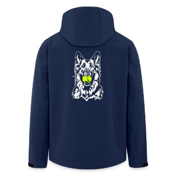 Deutscher Langhaar Schäferhund Hunde Wilsigns - Recycelte Männer Softshell-Jacke von Stanley/Stella - Navy - Hinten - AI Model Male 185 light (185cm)