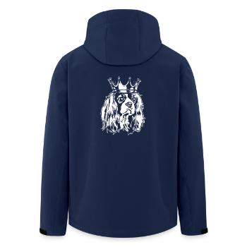 Cavalier King Charles Spaniel Crown Dogs Wilsigns - Men’s Recycled Softshell Jacket by Stanley/Stella - navy - Back - AI Model Male 185 light (185cm)