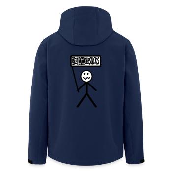 Politics Sucks - Politik stinkt, Strichmännchen - Recycelte Männer Softshell-Jacke von Stanley/Stella - Navy - Hinten - AI Model Male 185 light (185cm)