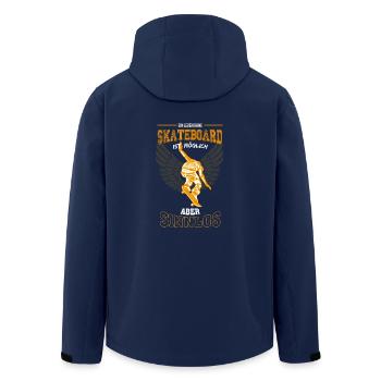 Skater Skateboard orange Leben sinnlos Geschenk - Recycelte Männer Softshell-Jacke von Stanley/Stella - Navy - Hinten - AI Model Male 185 light (185cm)