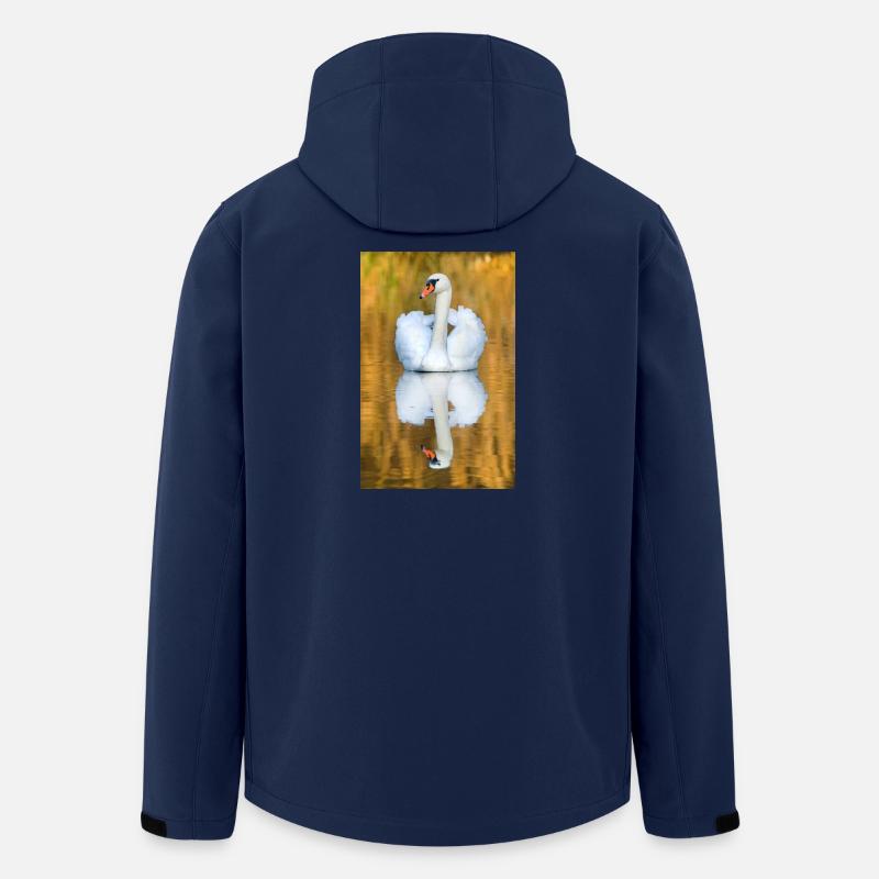 Schwanensee, Schwan im See mit Spiegelbild - Recycelte Männer Softshell-Jacke von Stanley/Stella - Navy