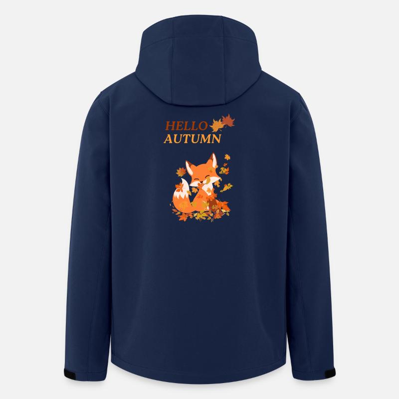 Verspielter Fuchs mit Blättern - Recycelte Männer Softshell-Jacke von Stanley/Stella - Navy