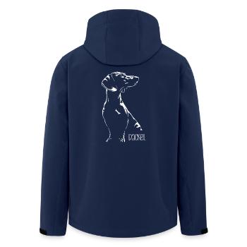 Dackel Silhouette Hunde Hund Dachshund Wilsigns - Recycelte Männer Softshell-Jacke von Stanley/Stella - Navy - Hinten - AI Model Male 185 light (185cm)