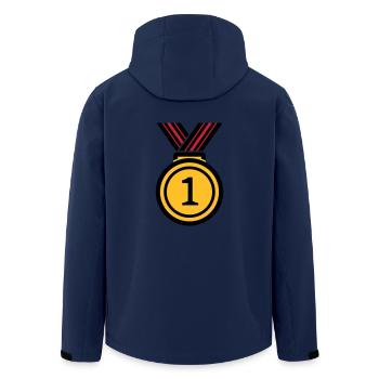 Siegermedallie - Recycelte Männer Softshell-Jacke von Stanley/Stella - Navy - Hinten - AI Model Male 185 light (185cm)
