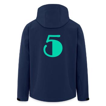 5. 5 JAHRE. 5-JÄHRIGES JUBILÄUM. GEBURTSTAG 5 JAHRE. ANN - Recycelte Männer Softshell-Jacke von Stanley/Stella - Navy - Hinten - AI Model Male 185 light (185cm)