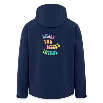 Enjoy little things - Geschenkidee - Geschenk - Recycelte Männer Softshell-Jacke von Stanley/Stella - Navy - Hinten - AI Model Male 185 light (185cm)