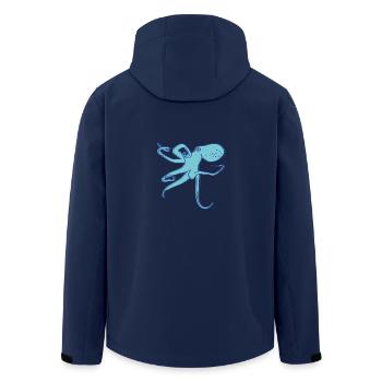 Tintenfisch - Recycelte Männer Softshell-Jacke von Stanley/Stella - Navy - Hinten - AI Model Male 185 light (185cm)
