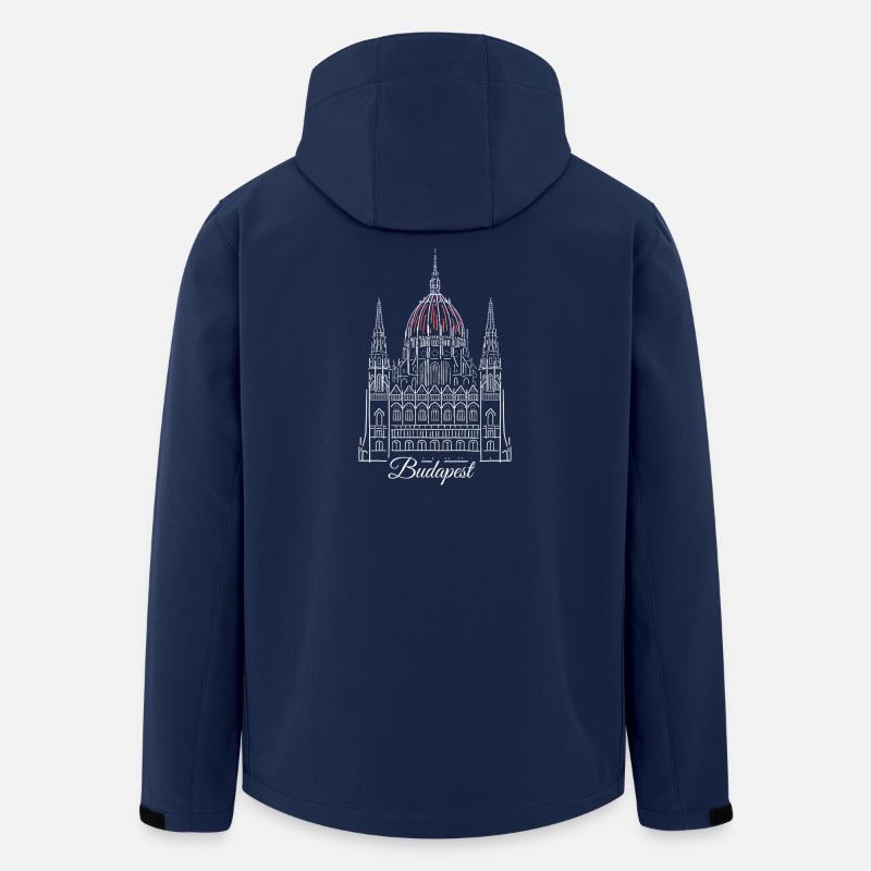 Budapest, Dessin à la main du Parlement, Hongrie - Veste softshell homme en polyester recyclé Stanley/Stella - marine