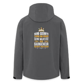 BAUINGENIEUR Beruf Geschenk Majestät Spruch - Recycelte Männer Softshell-Jacke von Stanley/Stella - Anthrazit - Hinten - AI Model Male 185 light (185cm)