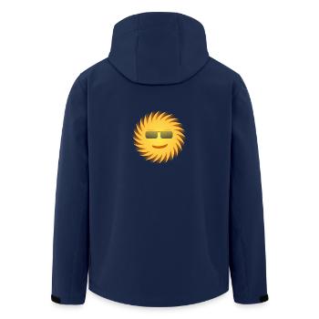 Sonne mit Sonnenbrille. Geschenkidee - Recycelte Männer Softshell-Jacke von Stanley/Stella - Navy - Hinten - AI Model Male 185 light (185cm)