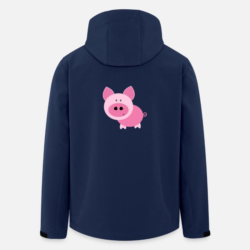 Rosa Schwein - Recycelte Männer Softshell-Jacke von Stanley/Stella - Navy