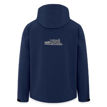 Zug / Locomotive / Lokomotive /Eisenbahn Geschenk - Recycelte Männer Softshell-Jacke von Stanley/Stella - Navy - Hinten - AI Model Male 185 light (185cm)