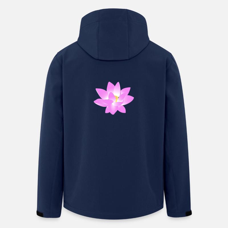 Blomst Lotus - Stanley/Stella herre softshelljakke i genanvendt polyester - marineblå