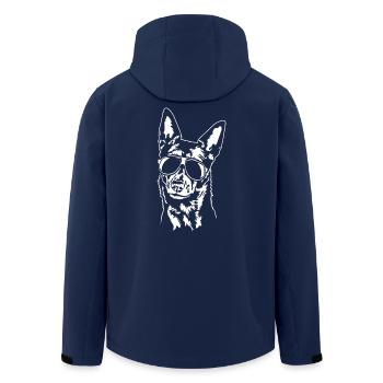 Australian Kelpie cool Hunde Portrait Wilsigns - Recycelte Männer Softshell-Jacke von Stanley/Stella - Navy - Hinten - AI Model Male 185 light (185cm)