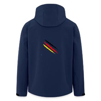 Wm scratch - Men’s Recycled Softshell Jacket by Stanley/Stella - navy - Back - AI Model Male 185 light (185cm)