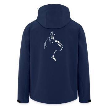 Sphynx Cat Cats Silhouette Wilsigns - Men’s Recycled Softshell Jacket by Stanley/Stella - navy - Back - AI Model Male 185 light (185cm)