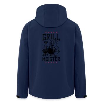 Grillmeister Grillen Schwein - Recycelte Männer Softshell-Jacke von Stanley/Stella - Navy - Hinten - AI Model Male 185 light (185cm)