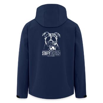 STAFFYTASTISCH American Staffordshire Hundespruch - Recycelte Männer Softshell-Jacke von Stanley/Stella - Navy - Hinten - AI Model Male 185 light (185cm)