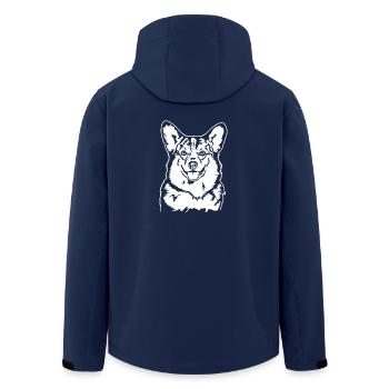 Gallois Corgi Portrait Chien Portrait Chiens Wilsigns - Veste softshell homme en polyester recyclé Stanley/Stella - marine - Dos - AI Model Male 185 light (185cm)