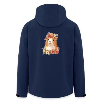 Guinea pig with flowers - Men’s Recycled Softshell Jacket by Stanley/Stella - navy - Back - AI Model Male 185 light (185cm)