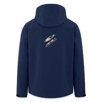 Geometrische Klingen-Formen - Recycelte Männer Softshell-Jacke von Stanley/Stella - Navy - Hinten - AI Model Male 185 light (185cm)