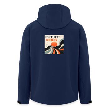 Zukunfts Vibes Retrostil - Recycelte Männer Softshell-Jacke von Stanley/Stella - Navy - Hinten - AI Model Male 185 light (185cm)