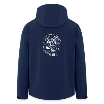 Loved by a Newfie Newfoundland dog saying dogs - Men’s Recycled Softshell Jacket by Stanley/Stella - navy - Back - AI Model Male 185 light (185cm)