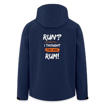 Run?I thought they said Rum! - Recycelte Männer Softshell-Jacke von Stanley/Stella - Navy - Hinten - AI Model Male 185 light (185cm)