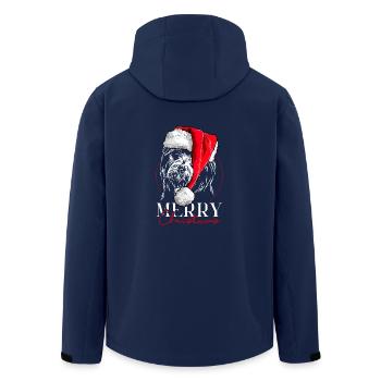 Père Noël COLLIE Joyeux Noël Chien Wilsigns - Veste softshell homme en polyester recyclé Stanley/Stella - marine - Dos - AI Model Male 185 light (185cm)