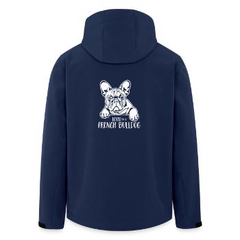 Loved by a French Bulldog Dog Saying Wilsigns - Men’s Recycled Softshell Jacket by Stanley/Stella - navy - Back - AI Model Male 185 light (185cm)