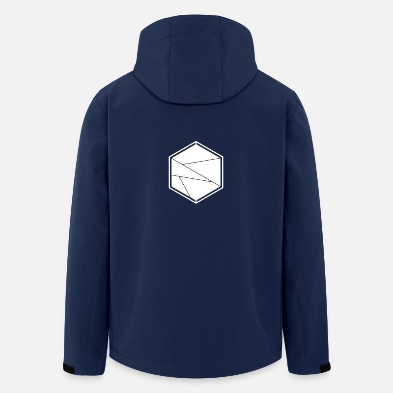hexagone abstrait - Veste softshell homme en polyester recyclé Stanley/Stella - marine
