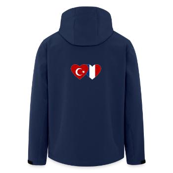 Türkei Frankreich Flagge Herz - Recycelte Männer Softshell-Jacke von Stanley/Stella - Navy - Hinten - AI Model Male 185 light (185cm)