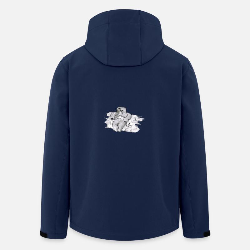 Eléphant # Art nord-allemand - Veste softshell homme en polyester recyclé Stanley/Stella - marine