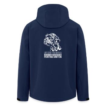 Bohemian Wirehaired Pointing Griffon life better - Recycelte Männer Softshell-Jacke von Stanley/Stella - Navy - Hinten - AI Model Male 185 light (185cm)