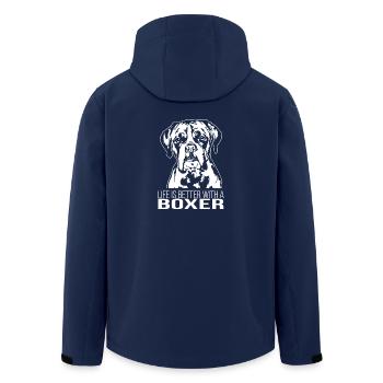 Boxer life is better Hunde Spruch Hund Wilsigns - Recycelte Männer Softshell-Jacke von Stanley/Stella - Navy - Hinten - AI Model Male 185 light (185cm)