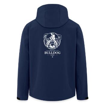 Bulldog Dad English Bulldog Dogs Wilsigns - Men’s Recycled Softshell Jacket by Stanley/Stella - navy - Back - AI Model Male 185 light (185cm)