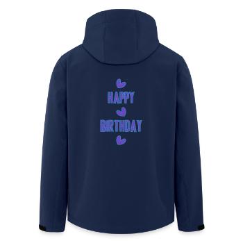 ALLES GUTE ZUM GEBURTSTAG!. ALLES GUTE ZUM GEBURTSTAG!. JAHRESTAG. - Recycelte Männer Softshell-Jacke von Stanley/Stella - Navy - Hinten - AI Model Male 185 light (185cm)