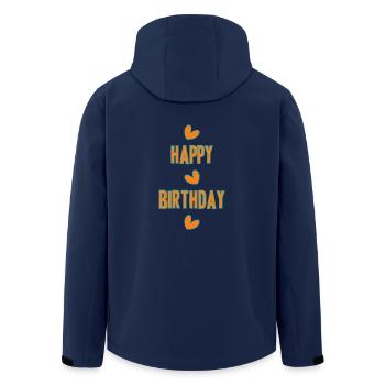 ALLES GUTE ZUM GEBURTSTAG!. ALLES GUTE ZUM GEBURTSTAG!. JAHRESTAG. - Recycelte Männer Softshell-Jacke von Stanley/Stella - Navy - Hinten - AI Model Male 185 light (185cm)