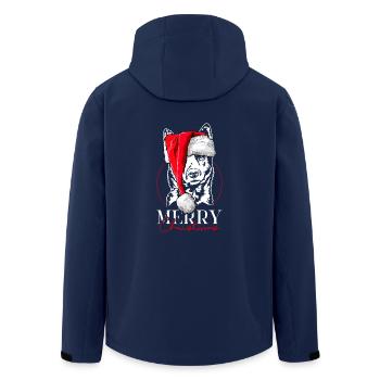 Santa Kai Ken Merry Christmas Dogs Dog Wilsigns - Men’s Recycled Softshell Jacket by Stanley/Stella - navy - Back - AI Model Male 185 light (185cm)