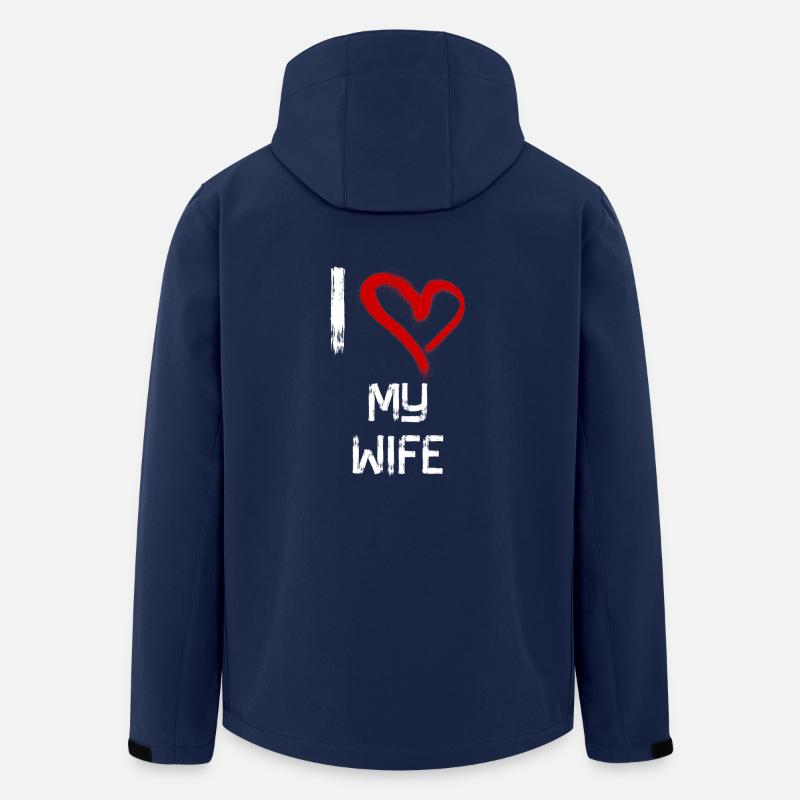 J'aime ma femme - Veste softshell homme en polyester recyclé Stanley/Stella - marine