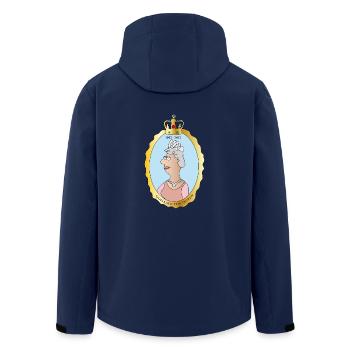 La reine Elizabeth II Royaume-Uni Angleterre Reine - Veste softshell homme en polyester recyclé Stanley/Stella - marine - Dos - AI Model Male 185 light (185cm)