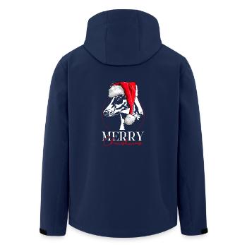 Santa KURZHAARCOLLIE Merry Christmas Hund Wilsigns - Recycelte Männer Softshell-Jacke von Stanley/Stella - Navy - Hinten - AI Model Male 185 light (185cm)