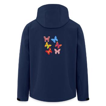 butterflies - Men’s Recycled Softshell Jacket by Stanley/Stella - navy - Back - AI Model Male 185 light (185cm)