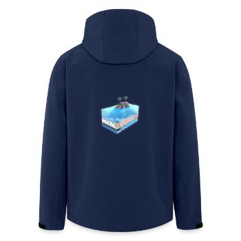 Une île, internet ... le bonheur ! - Veste softshell homme en polyester recyclé Stanley/Stella - marine - Dos - AI Model Male 185 light (185cm)