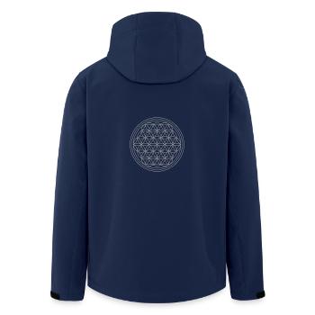 Blume des Lebens in silber - Recycelte Männer Softshell-Jacke von Stanley/Stella - Navy - Hinten - AI Model Male 185 light (185cm)