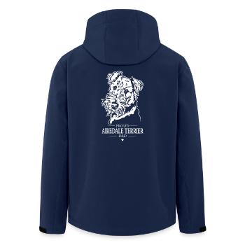 Airedale Terrier Dad Dog Dog Wilsigns - Men’s Recycled Softshell Jacket by Stanley/Stella - navy - Back - AI Model Male 185 light (185cm)