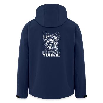 YORKIE life is better Yorkshire Terrier Spruch - Recycelte Männer Softshell-Jacke von Stanley/Stella - Navy - Hinten - AI Model Male 185 light (185cm)
